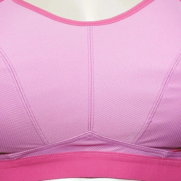 44C Felina 215152 Unity Unlined Wire Free‎ Sports Bra Cyclamen Pop Pink NWT - Picture 2 of 8
